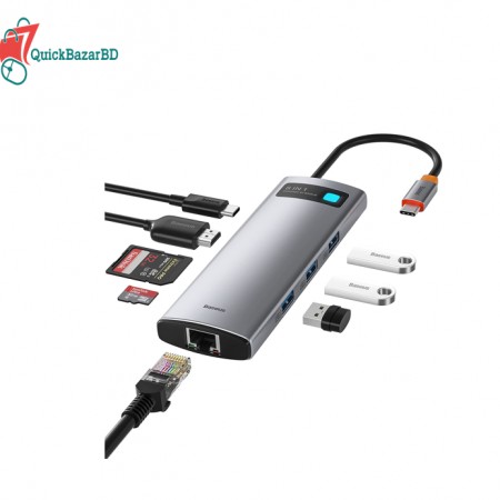 8 In 1 Baseus USB C HUB Type C To HDMI-Compatible USB 3.0 Adapter For Macbook