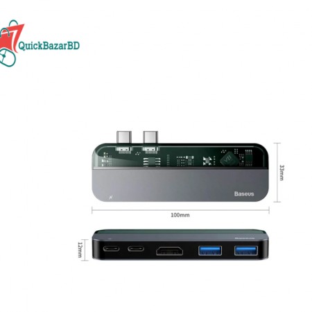 Baseus Transparent Series Dual Type-C Multifunctional HUB Adapter