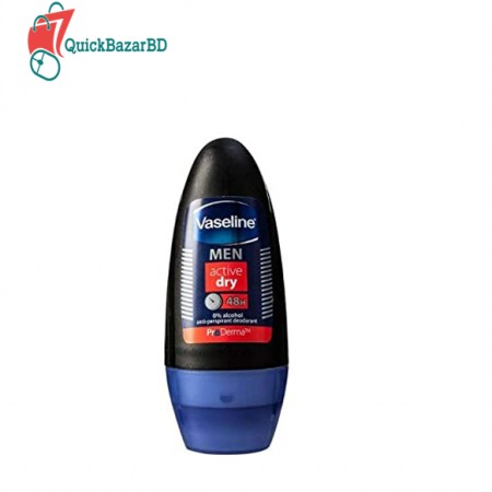 6x Vaseline Men ACTIVE DRY 48H Roll-On Anti-Perspirant Deodorant 50ml
