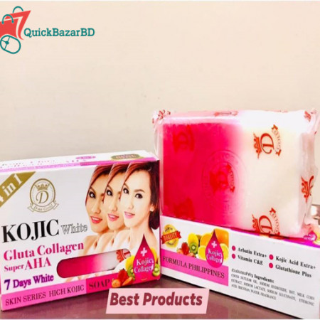 kojic white gluta collagen super aha soap 160g