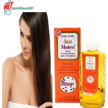 Just Modern Hair Tonic Yellow Antidandruff Reduce Itching Initial Hair Fall 90ml