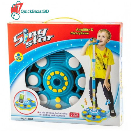 Fun N Joy Sing Star Amplifier & Microphone Connectable With Phone-Multiple Lights & More Multi Color