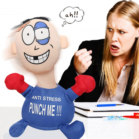 Punch Me Man Boxing Toys Electric Plush Toys Creative Vent With Simulation Funny Sound Toys For Kids
