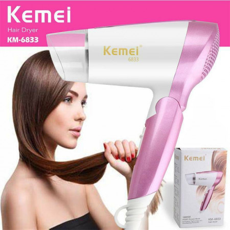 KEMEI KM 6833 ELECTRIC FOLDING MINI TRAVEL HAIR DRYER