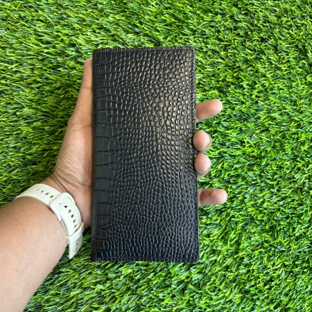 Crocodile Genuine Leather Mobile Wallet Black (QL101)