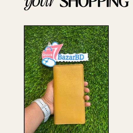 Leather Smart Long Wallet Yellow QL07