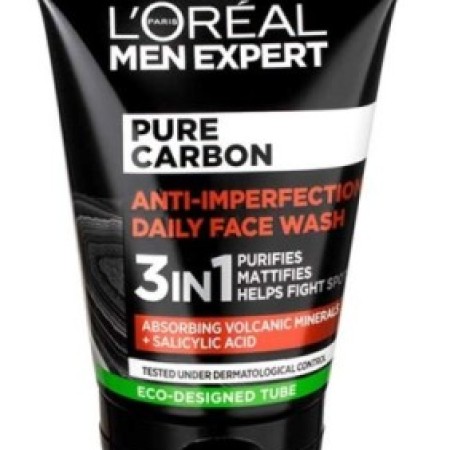 L'Oreal Men Expert Pure Carbon 3 in 1 Daily Face Wash (UK) 100 mL