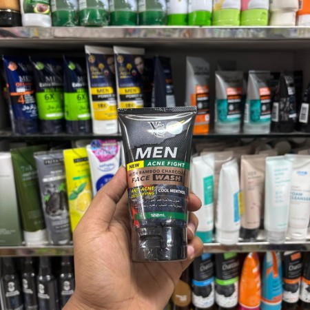 YC Men Acne Fight with Bamboo Charcoal Face Wash 100ml