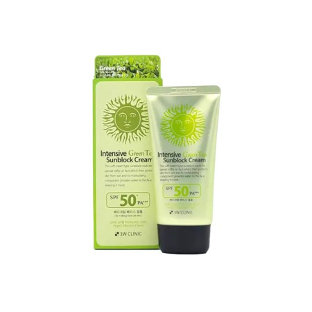 3W Clinic Intensive Green Tea Sunblock Cream SPF50+ PA+++ (70ml)