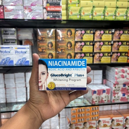 GlucoBright Plus+ Whitening Program Face & Body Soap (Niacinamide, Kojic Acid & Arbutin) 135g